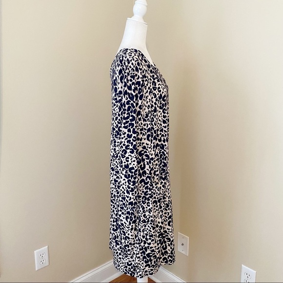 Nina Leonard NWT Leopard Jersey Knit Shift Dress - XL - Picture 2 of 13